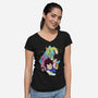 Dragon Ball Crew-Womens-V-Neck-Tee-MaxoArt