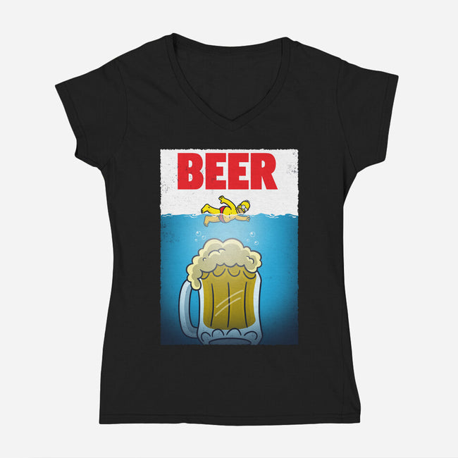 D'oh Beer-Womens-V-Neck-Tee-Barbadifuoco