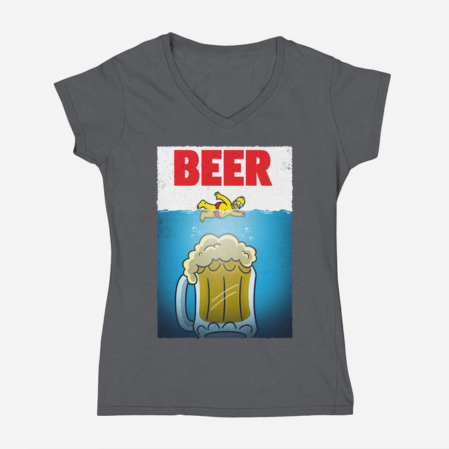 D'oh Beer-Womens-V-Neck-Tee-Barbadifuoco