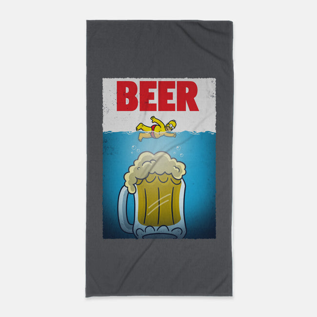 D'oh Beer-None-Beach-Towel-Barbadifuoco