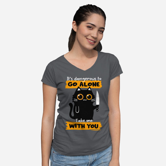 Take Me With You-Womens-V-Neck-Tee-Xentee