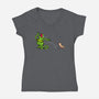 Empty Frog-Womens-V-Neck-Tee-Raffiti