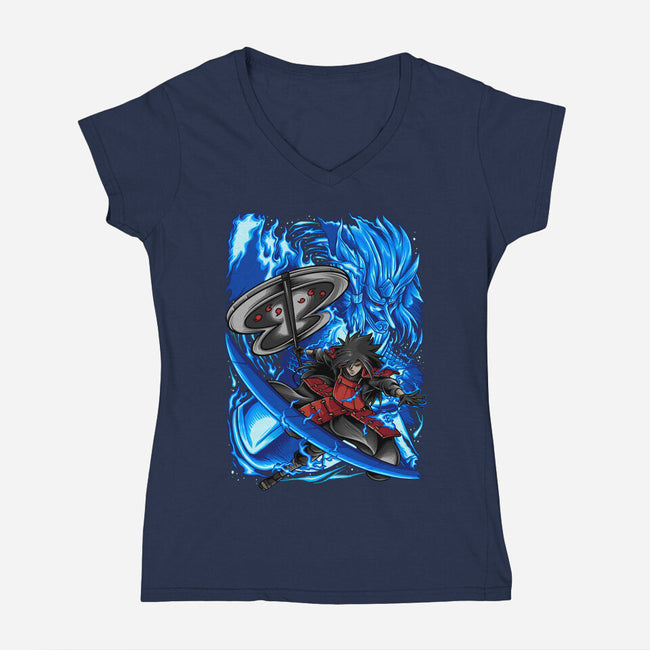 Blue Susanoo-Womens-V-Neck-Tee-alanside