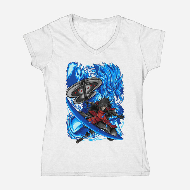 Blue Susanoo-Womens-V-Neck-Tee-alanside