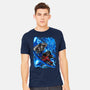 Blue Susanoo-Mens-Heavyweight-Tee-alanside