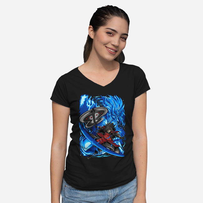 Blue Susanoo-Womens-V-Neck-Tee-alanside