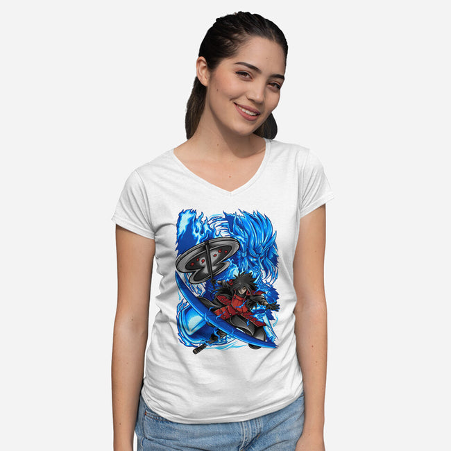 Blue Susanoo-Womens-V-Neck-Tee-alanside