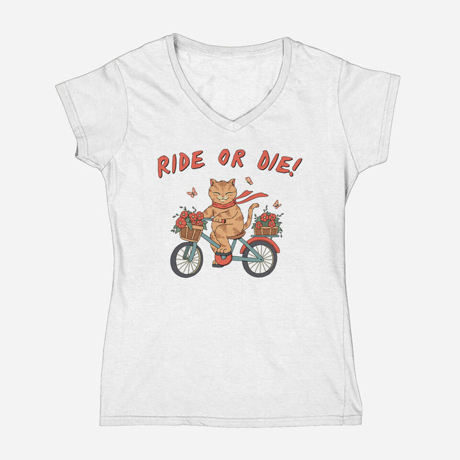 Ride Or Die Catana-Womens-V-Neck-Tee-vp021