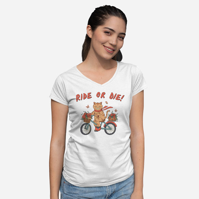 Ride Or Die Catana-Womens-V-Neck-Tee-vp021