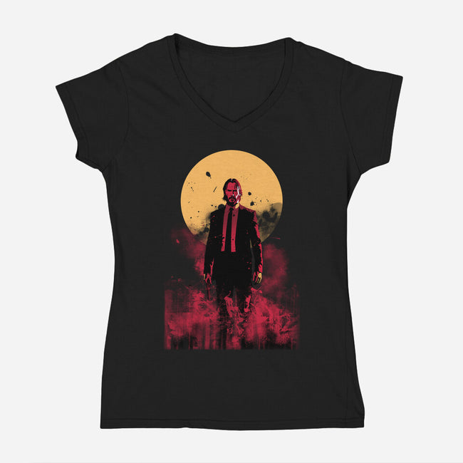 The Boogeyman Under The Sun-Womens-V-Neck-Tee-ddjvigo