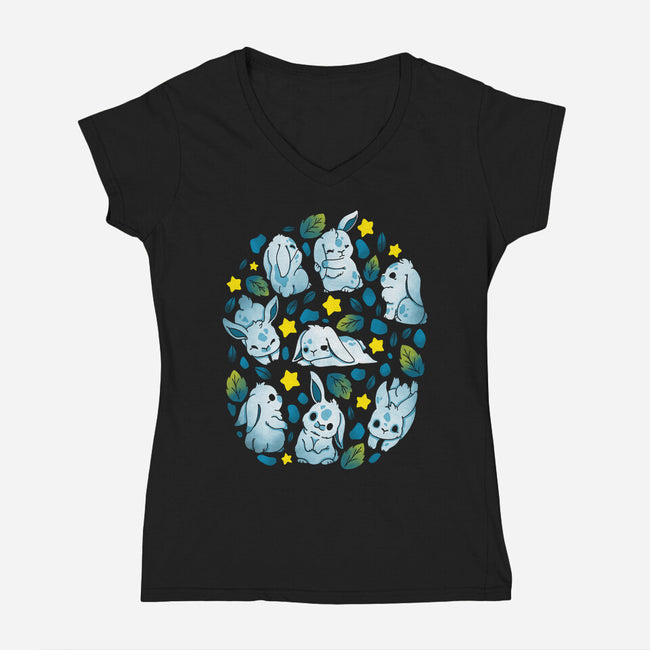 The Rabbit Nature-Womens-V-Neck-Tee-Vallina84