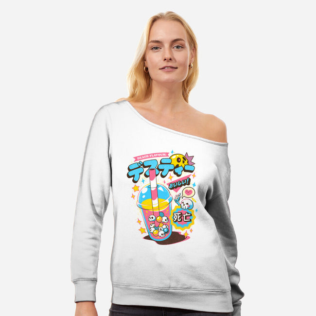 Death Tea-Womens-Off Shoulder-Sweatshirt-ilustrata