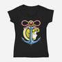 Anchor Moon-Womens-V-Neck-Tee-estudiofitas