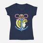 Anchor Moon-Womens-V-Neck-Tee-estudiofitas