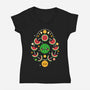 Watermelon Moon Phases-Womens-V-Neck-Tee-NemiMakeit