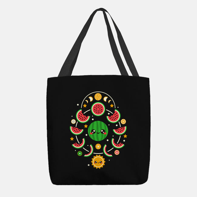 Watermelon Moon Phases-None-Basic Tote-Bag-NemiMakeit