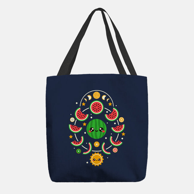 Watermelon Moon Phases-None-Basic Tote-Bag-NemiMakeit