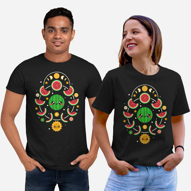 Watermelon Moon Phases-Unisex-Basic-Tee-NemiMakeit