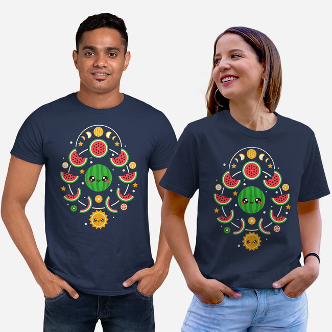 Watermelon Moon Phases-Unisex-Basic-Tee-NemiMakeit