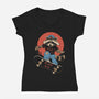 Trasher On Skates-Womens-V-Neck-Tee-vp021