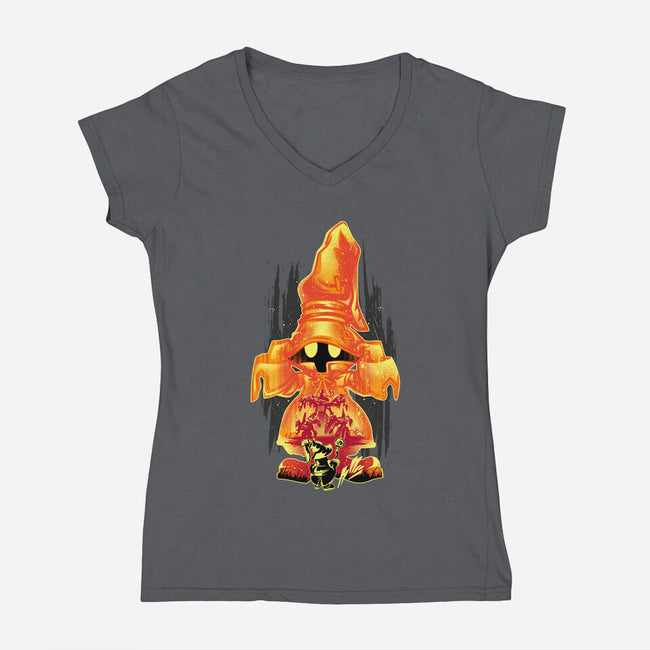 Black Wizard Vivi-Womens-V-Neck-Tee-hypertwenty