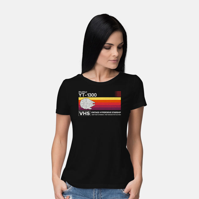 Vintage Hyperdrive Starship-Womens-Basic-Tee-retrodivision