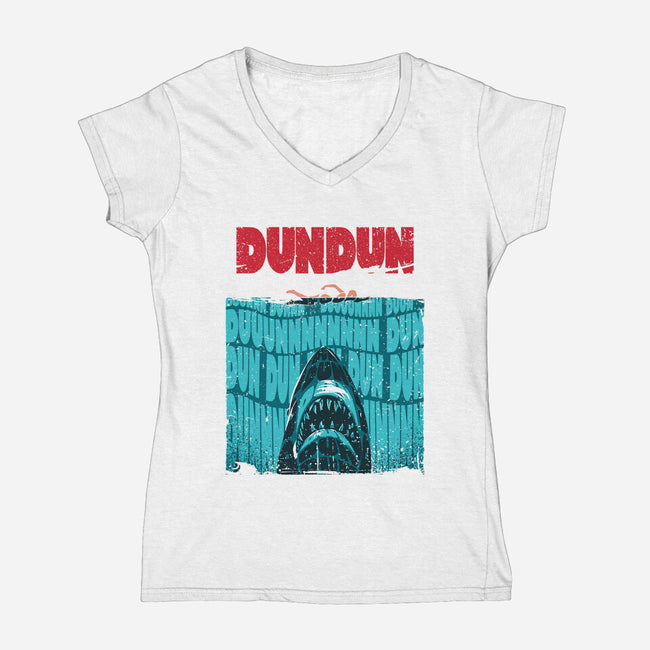 DUN DUN-Womens-V-Neck-Tee-Tronyx79