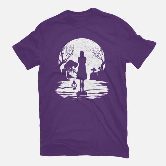 Spooky Moon-Womens-Fitted-Tee-GrayspellHouse