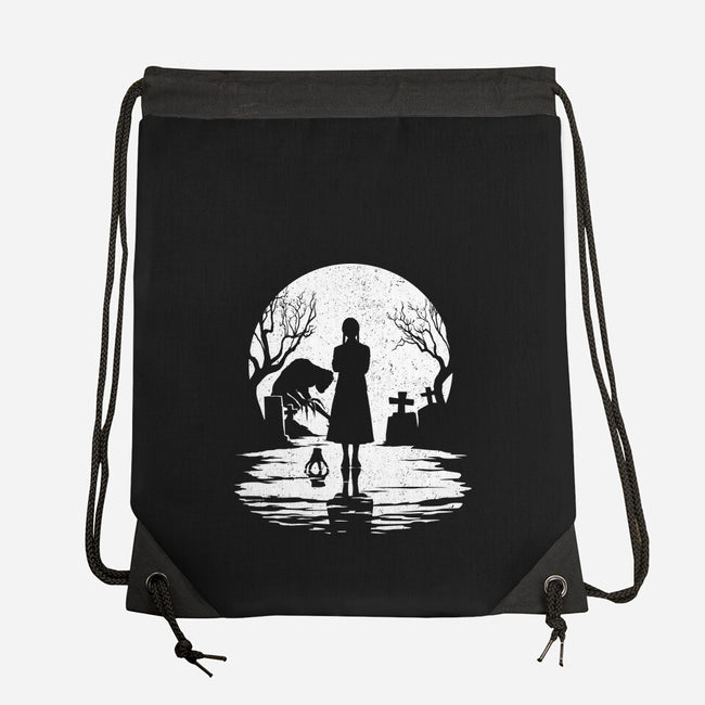 Spooky Moon-None-Drawstring-Bag-GrayspellHouse