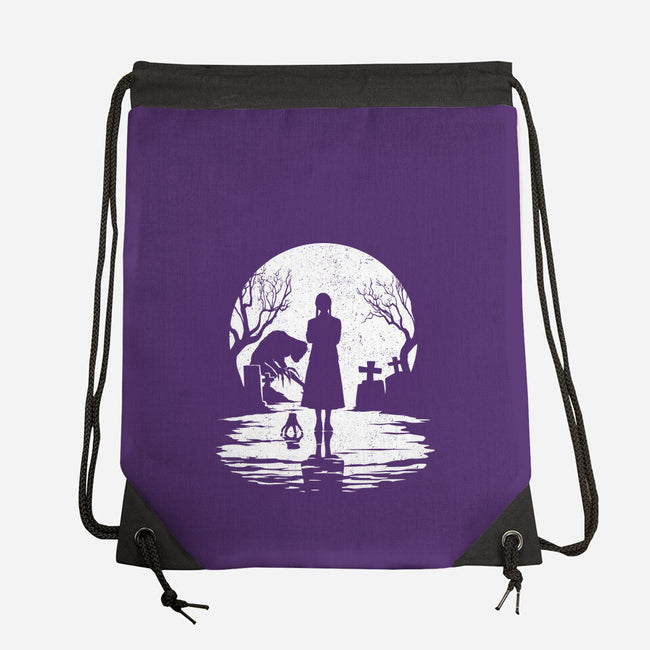 Spooky Moon-None-Drawstring-Bag-GrayspellHouse