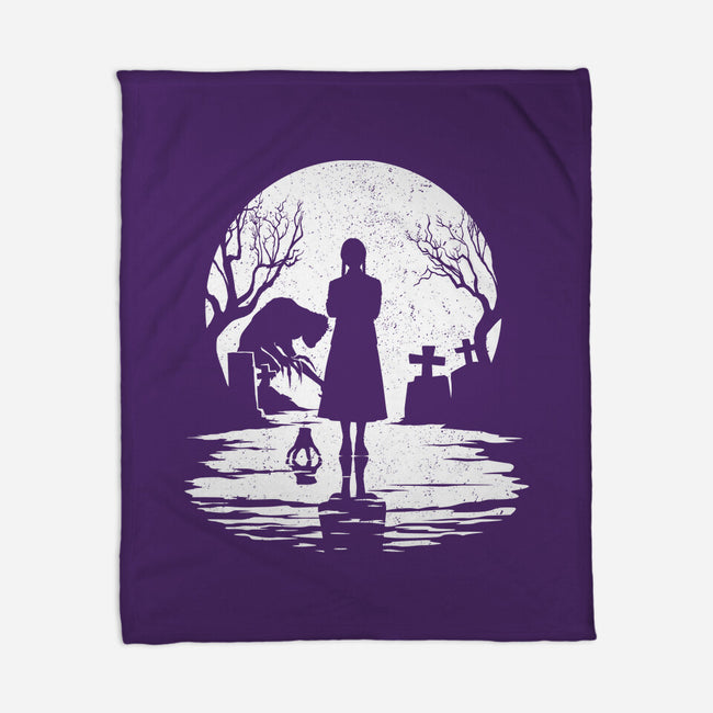 Spooky Moon-None-Fleece-Blanket-GrayspellHouse