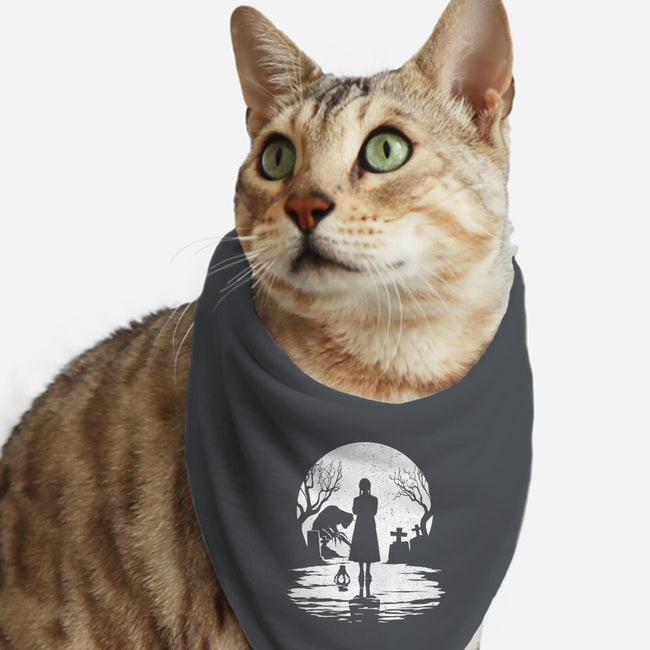 Spooky Moon-Cat-Bandana-Pet Collar-GrayspellHouse