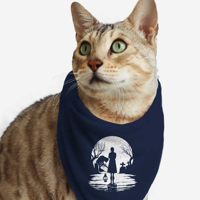 Spooky Moon-Cat-Bandana-Pet Collar-GrayspellHouse