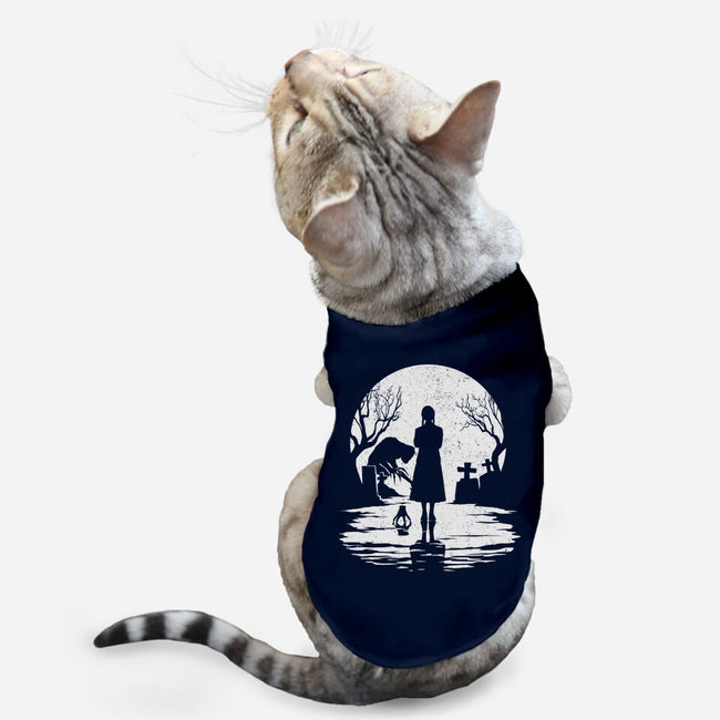 Spooky Moon-Cat-Basic-Pet Tank-GrayspellHouse