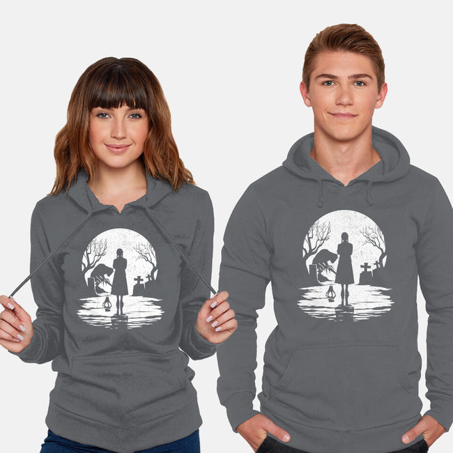 Spooky Moon-Unisex-Pullover-Sweatshirt-GrayspellHouse