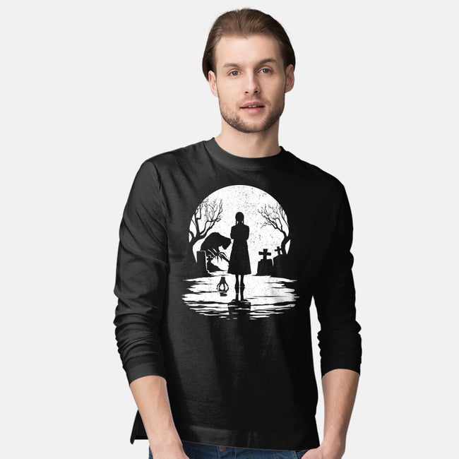 Spooky Moon-Mens-Long Sleeved-Tee-GrayspellHouse