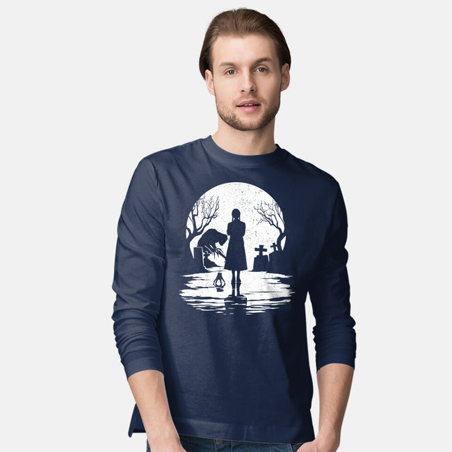 Spooky Moon-Mens-Long Sleeved-Tee-GrayspellHouse