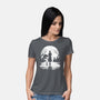 Spooky Moon-Womens-Basic-Tee-GrayspellHouse