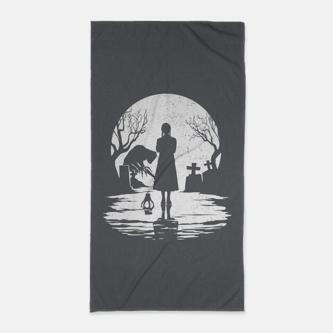 Spooky Moon-None-Beach-Towel-GrayspellHouse