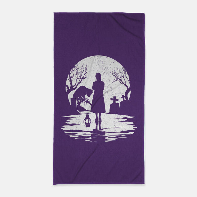 Spooky Moon-None-Beach-Towel-GrayspellHouse