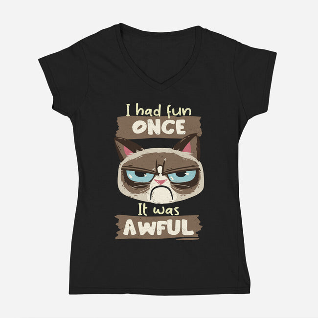 Awful Fun-Womens-V-Neck-Tee-Xentee