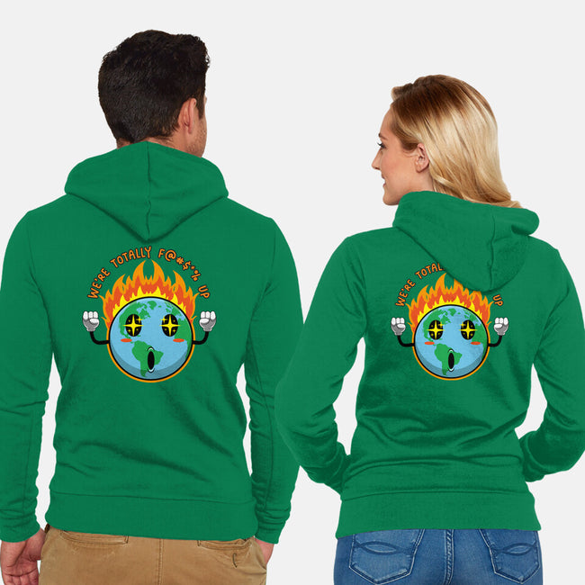 Happy Earth-Unisex-Zip-Up-Sweatshirt-Kladenko