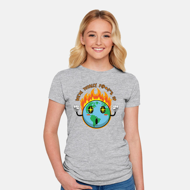 Happy Earth-Womens-Fitted-Tee-Kladenko