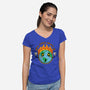 Happy Earth-Womens-V-Neck-Tee-Kladenko