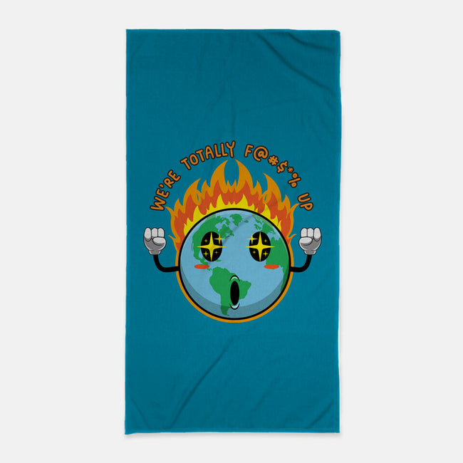 Happy Earth-None-Beach-Towel-Kladenko