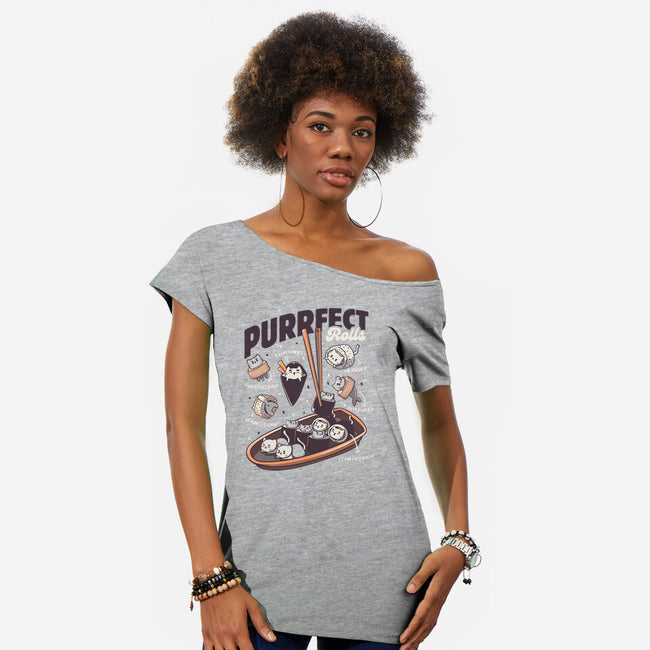 Purrfect Rolls-Womens-Off Shoulder-Tee-tobefonseca