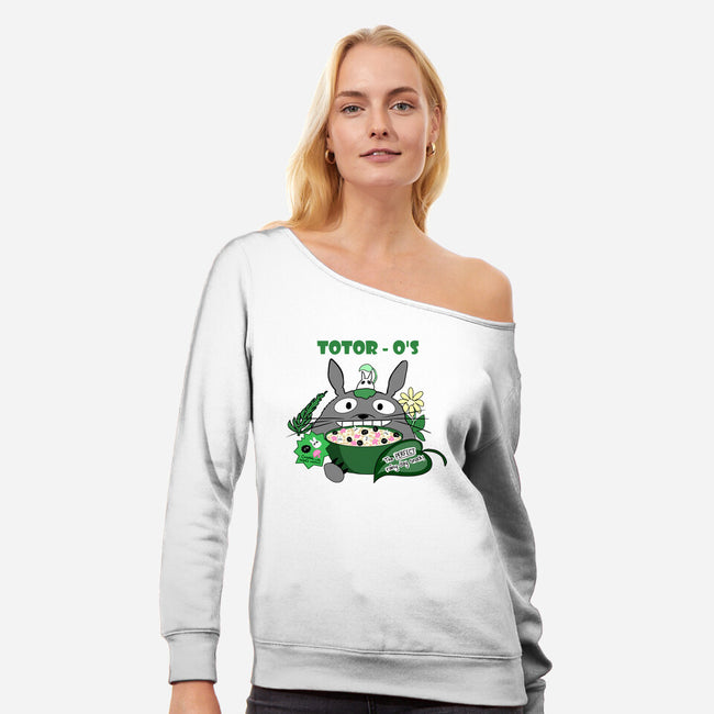 Forest Spirit Cereal-Womens-Off Shoulder-Sweatshirt-MurderBeanArt