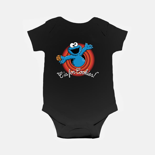 C Is For Cookies Folks-Baby-Basic-Onesie-Barbadifuoco