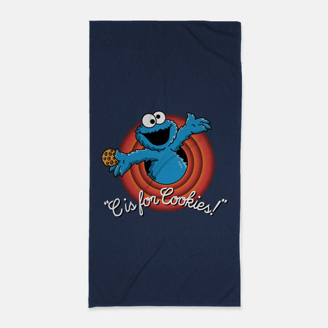 C Is For Cookies Folks-None-Beach-Towel-Barbadifuoco