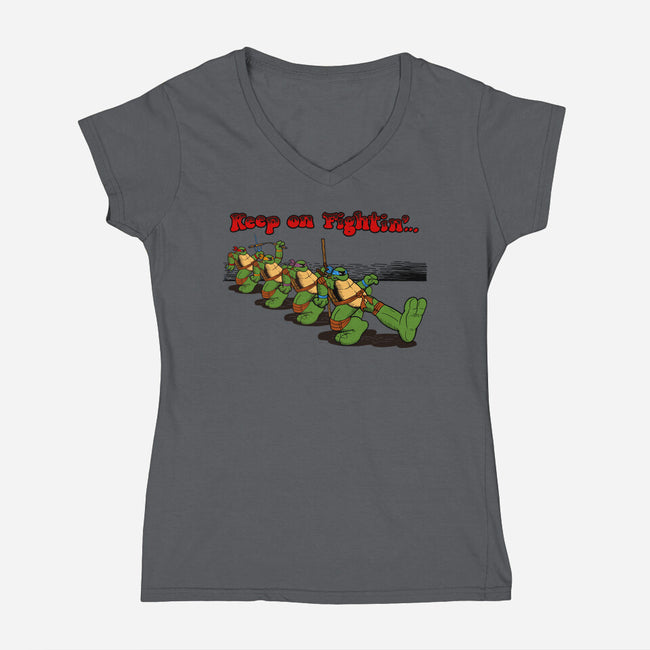 Keep On Fightin-Womens-V-Neck-Tee-JCMaziu